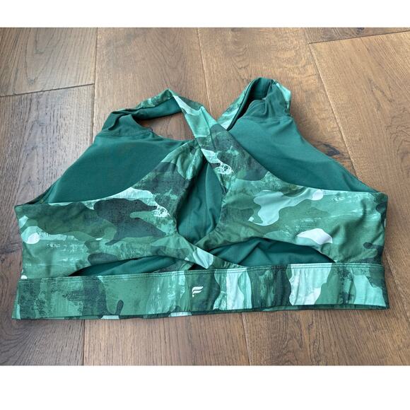 Fabletics Camo Print No-Bounce Sports Bra Celadon Zenith Green Women Plus 2X - Picture 3 of 8